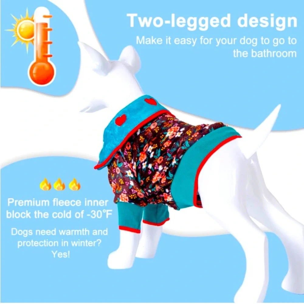 LOVINPET Soft Cozy Flannel Dog Apparel In Menagerie Birch Eggplant Size Large - Picture 4 of 10